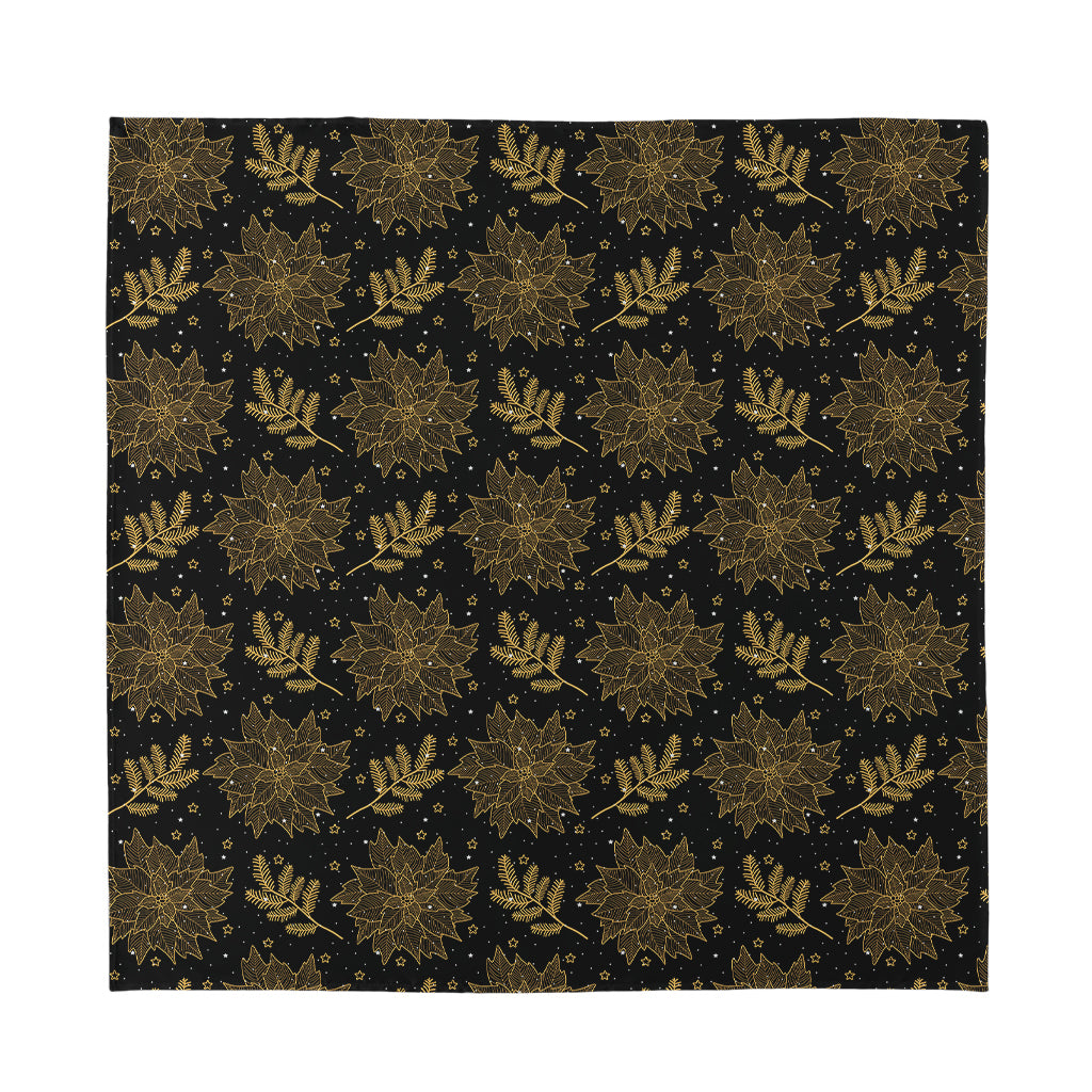 Merry Christmas Poinsettia Pattern Print Silk Bandana