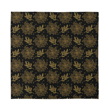 Merry Christmas Poinsettia Pattern Print Silk Bandana