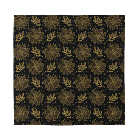 Merry Christmas Poinsettia Pattern Print Silk Bandana
