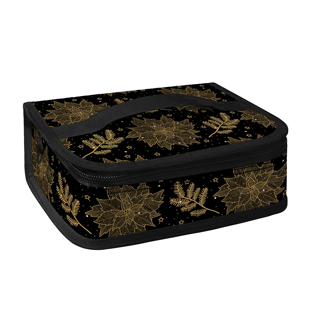 Merry Christmas Poinsettia Pattern Print Small Lunch Bag