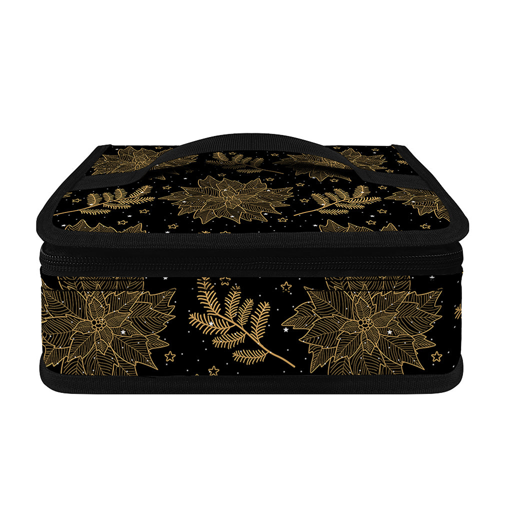 Merry Christmas Poinsettia Pattern Print Small Lunch Bag