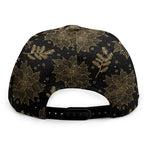 Merry Christmas Poinsettia Pattern Print Snapback Cap