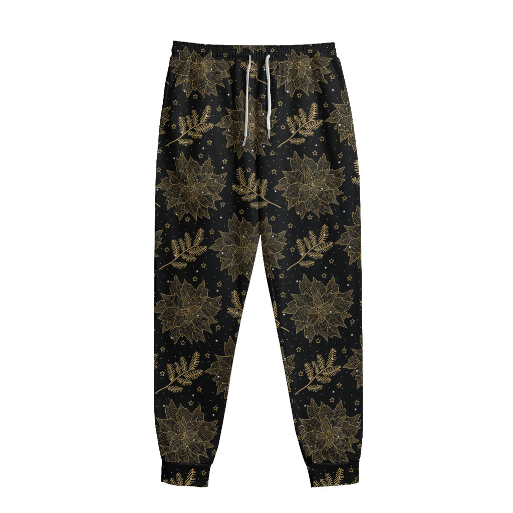 Merry Christmas Poinsettia Pattern Print Sweatpants