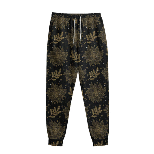 Merry Christmas Poinsettia Pattern Print Sweatpants
