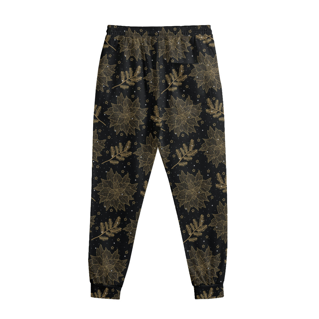 Merry Christmas Poinsettia Pattern Print Sweatpants