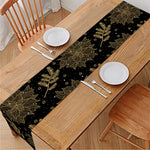 Merry Christmas Poinsettia Pattern Print Table Runner