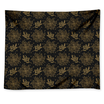 Merry Christmas Poinsettia Pattern Print Tapestry