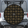 Merry Christmas Poinsettia Pattern Print Tire Cover With Camera Hole
