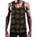 Merry Christmas Poinsettia Pattern Print Men's Workout Tank Top