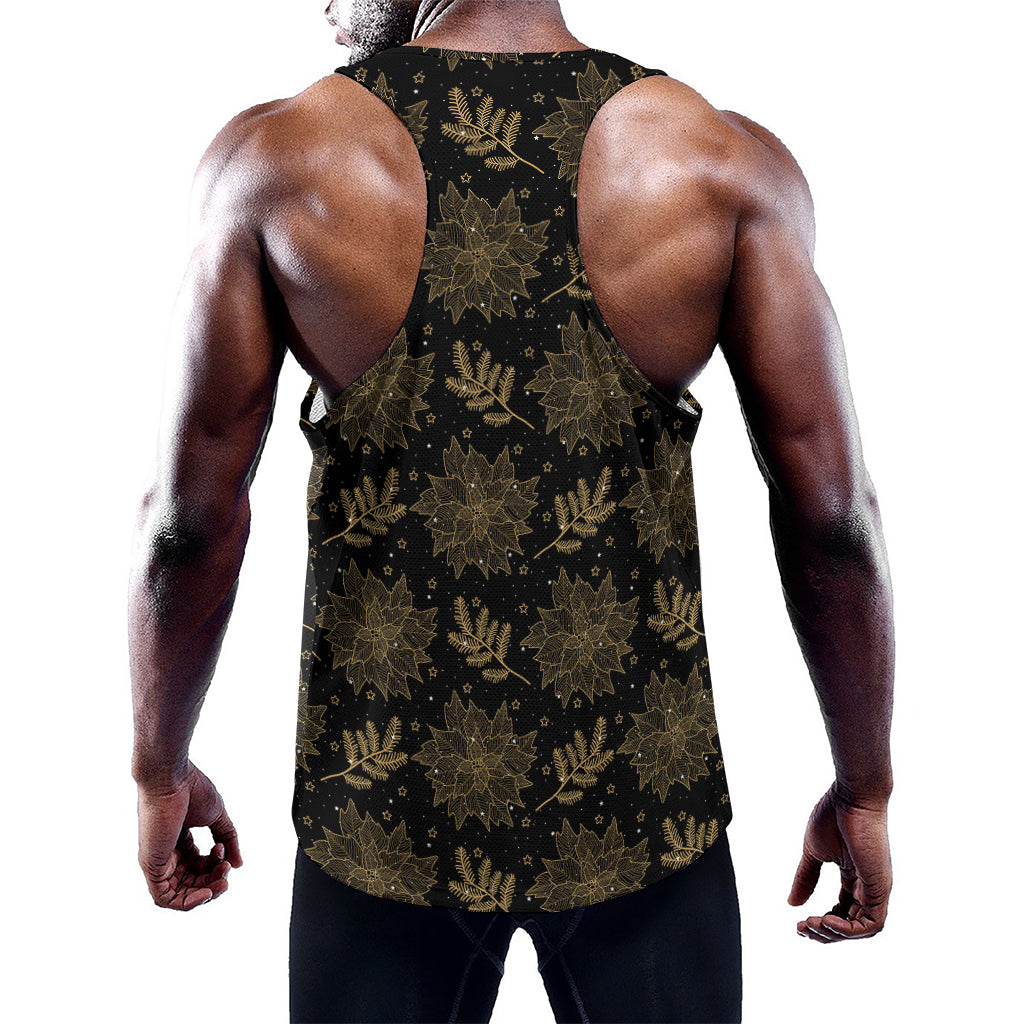 Merry Christmas Poinsettia Pattern Print Training Tank Top