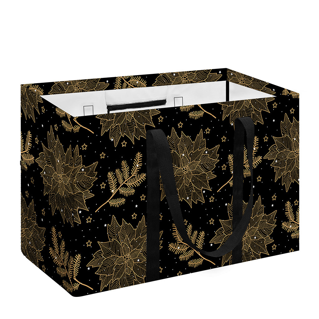 Merry Christmas Poinsettia Pattern Print Utility Tote Bag
