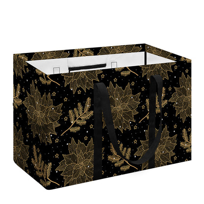 Merry Christmas Poinsettia Pattern Print Utility Tote Bag