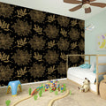 Merry Christmas Poinsettia Pattern Print Wall Sticker
