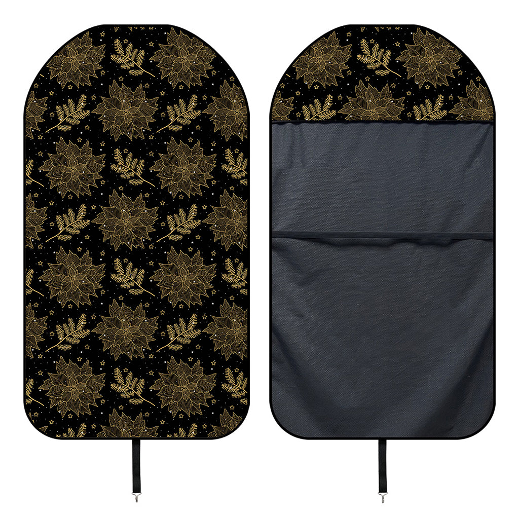 Merry Christmas Poinsettia Pattern Print Waterproof Car Seat Cover