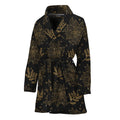Merry Christmas Poinsettia Pattern Print Women's Bathrobe