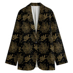 Merry Christmas Poinsettia Pattern Print Women's Blazer