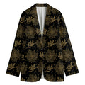 Merry Christmas Poinsettia Pattern Print Women's Cotton Blazer