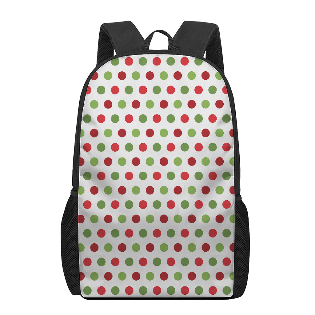 Merry Christmas Polka Dot Pattern Print 17 Inch Backpack