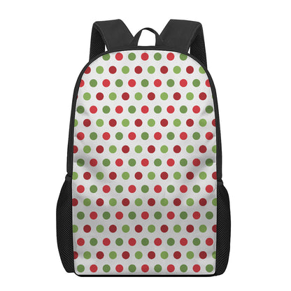 Merry Christmas Polka Dot Pattern Print 17 Inch Backpack