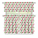 Merry Christmas Polka Dot Pattern Print 3 Piece Kitchen Curtains