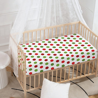 Merry Christmas Polka Dot Pattern Print Baby Crib Sheet