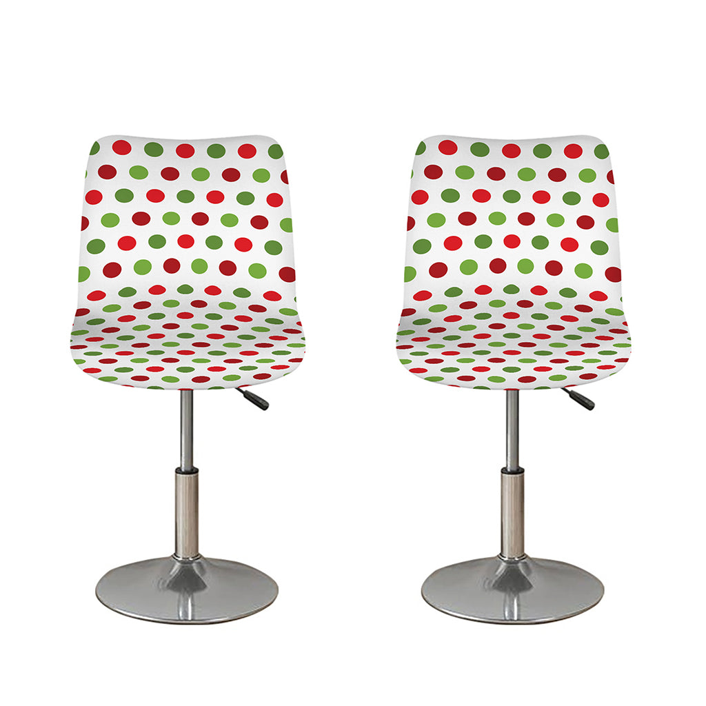 Merry Christmas Polka Dot Pattern Print Bar Stool Covers