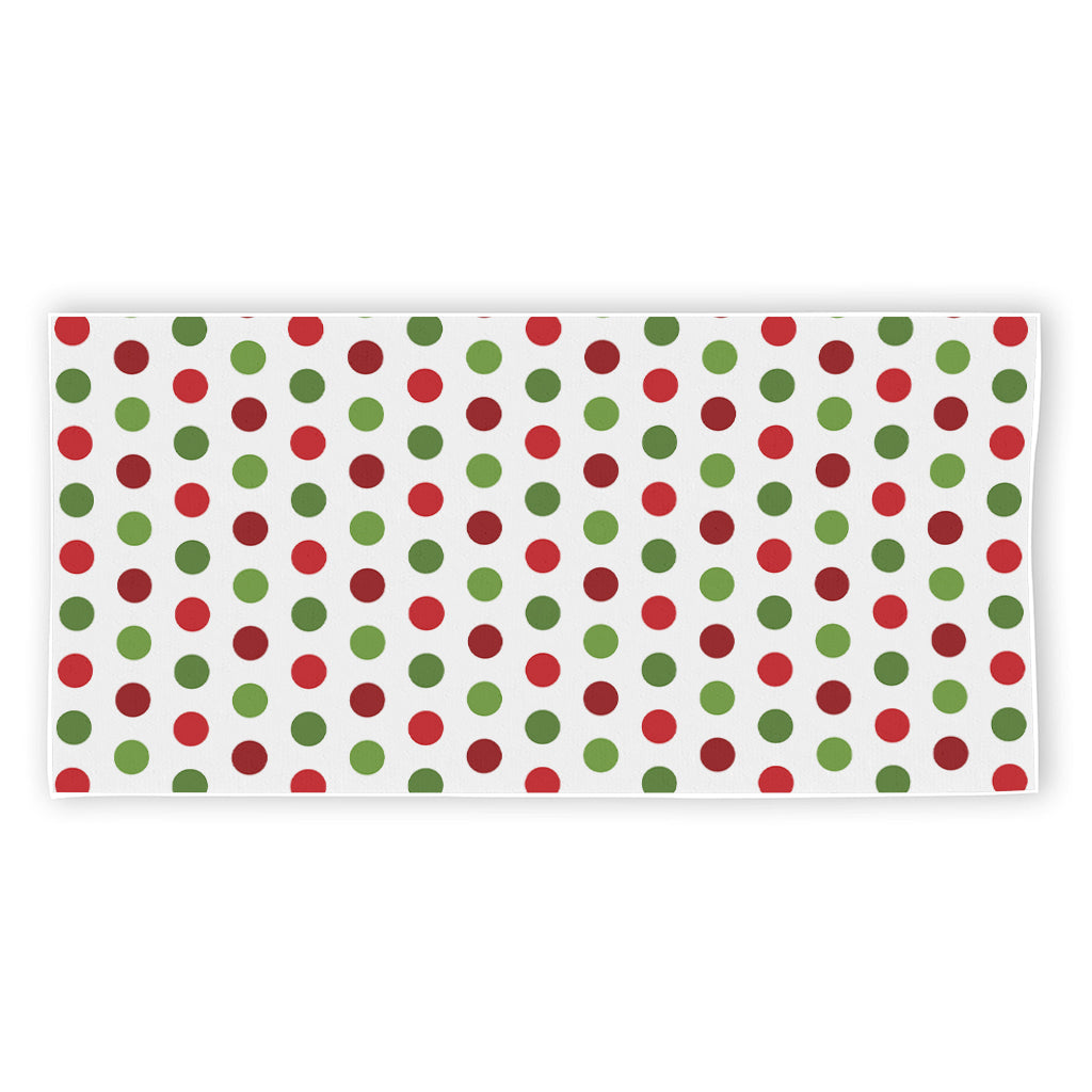 Merry Christmas Polka Dot Pattern Print Beach Towel