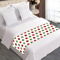 Merry Christmas Polka Dot Pattern Print Bed Runner