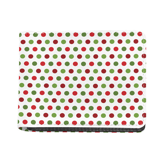 Merry Christmas Polka Dot Pattern Print Bifold Wallet