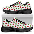 Merry Christmas Polka Dot Pattern Print Black Chunky Shoes