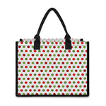 Merry Christmas Polka Dot Pattern Print Canvas Tote Bag