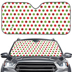 Merry Christmas Polka Dot Pattern Print Car Windshield Sun Shade