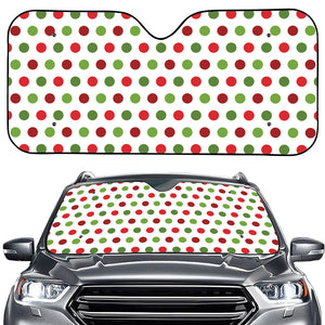 Merry Christmas Polka Dot Pattern Print Car Windshield Sun Shade