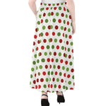 Merry Christmas Polka Dot Pattern Print Chiffon Maxi Skirt