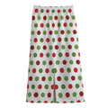 Merry Christmas Polka Dot Pattern Print Cotton Front Slit Maxi Skirt