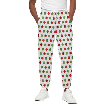 Merry Christmas Polka Dot Pattern Print Cotton Pants