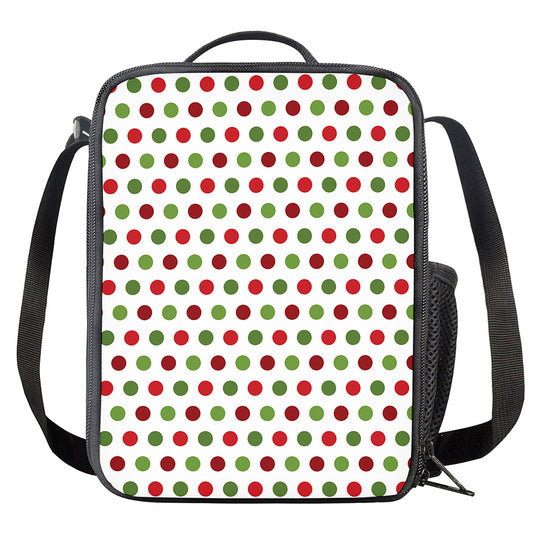 Merry Christmas Polka Dot Pattern Print Crossbody Lunch Bag