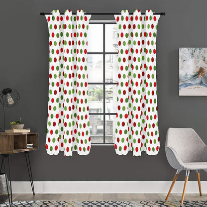 Merry Christmas Polka Dot Pattern Print Curtain