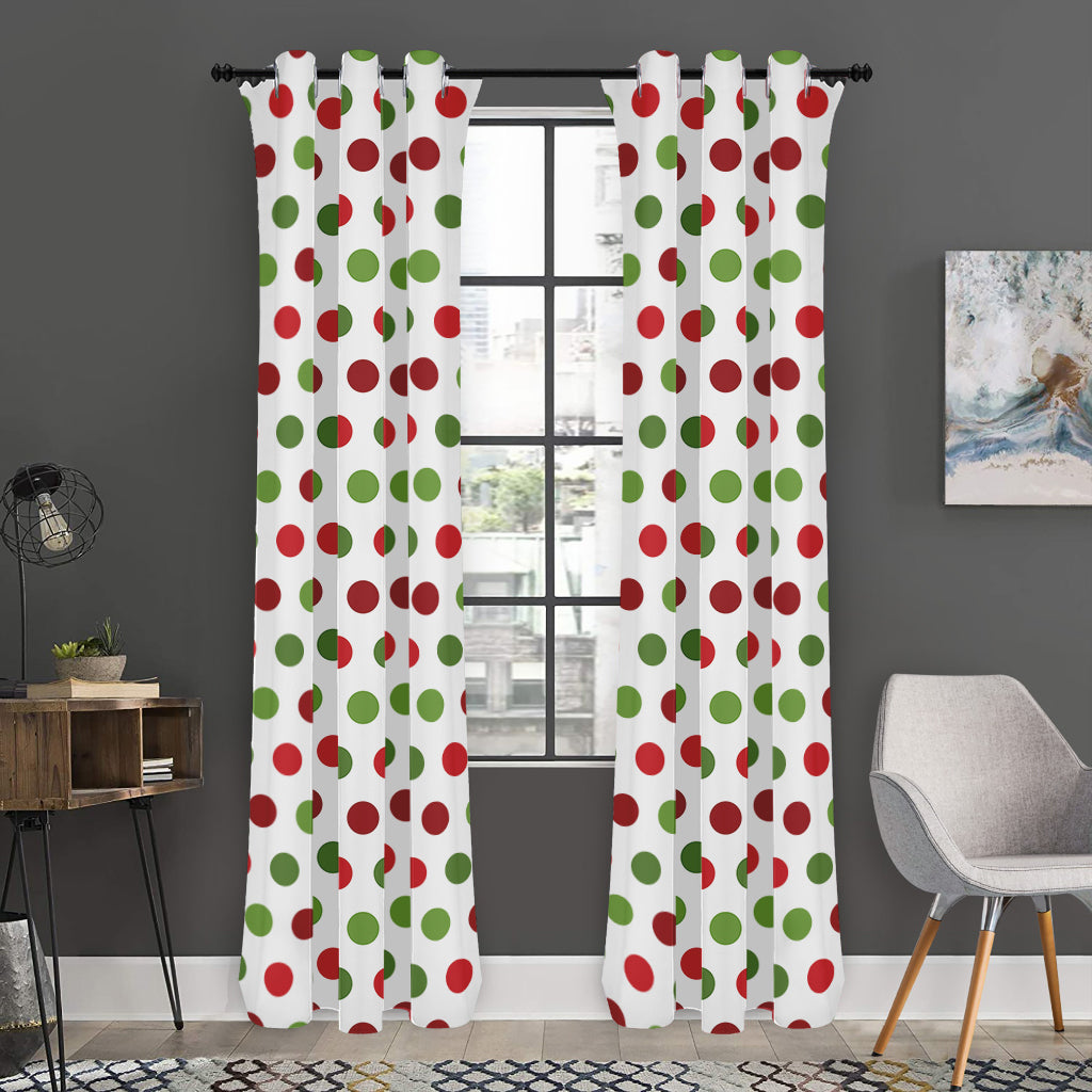 Merry Christmas Polka Dot Pattern Print Curtain