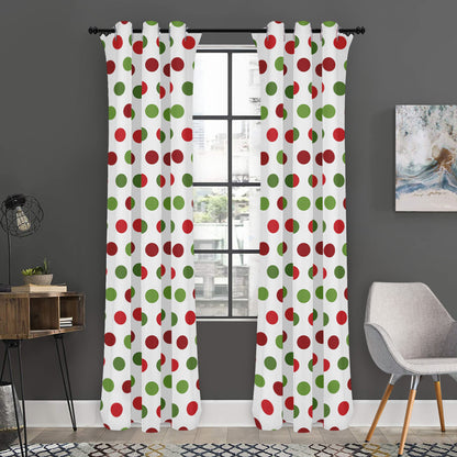 Merry Christmas Polka Dot Pattern Print Curtain