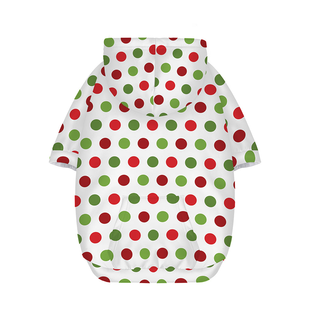 Merry Christmas Polka Dot Pattern Print Dog Zip Up Hoodie