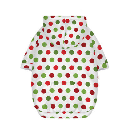 Merry Christmas Polka Dot Pattern Print Dog Zip Up Hoodie