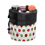 Merry Christmas Polka Dot Pattern Print Drawstring Makeup Bag