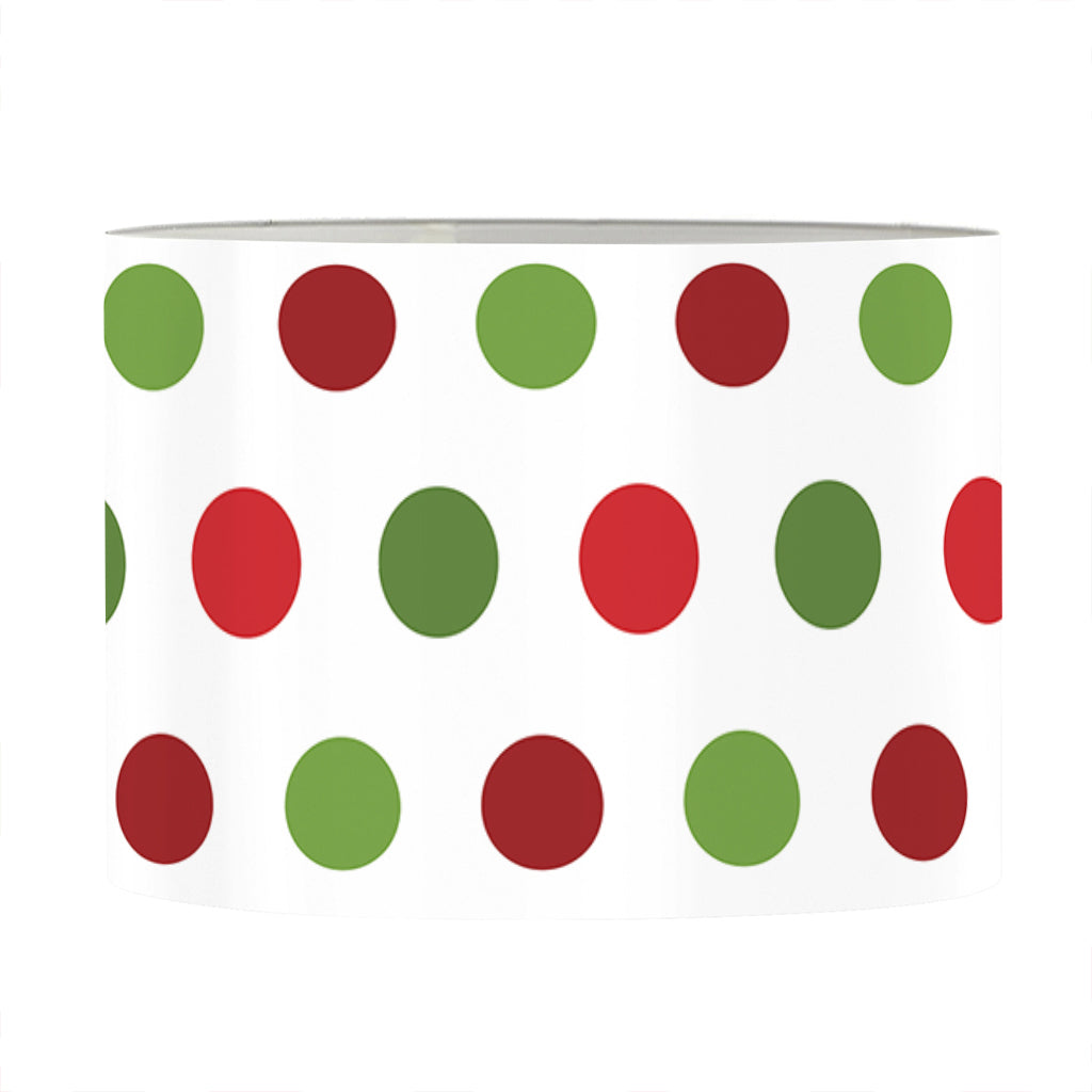 Merry Christmas Polka Dot Pattern Print Drum Lamp Shade