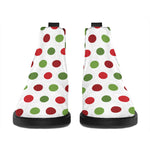 Merry Christmas Polka Dot Pattern Print Flat Ankle Boots