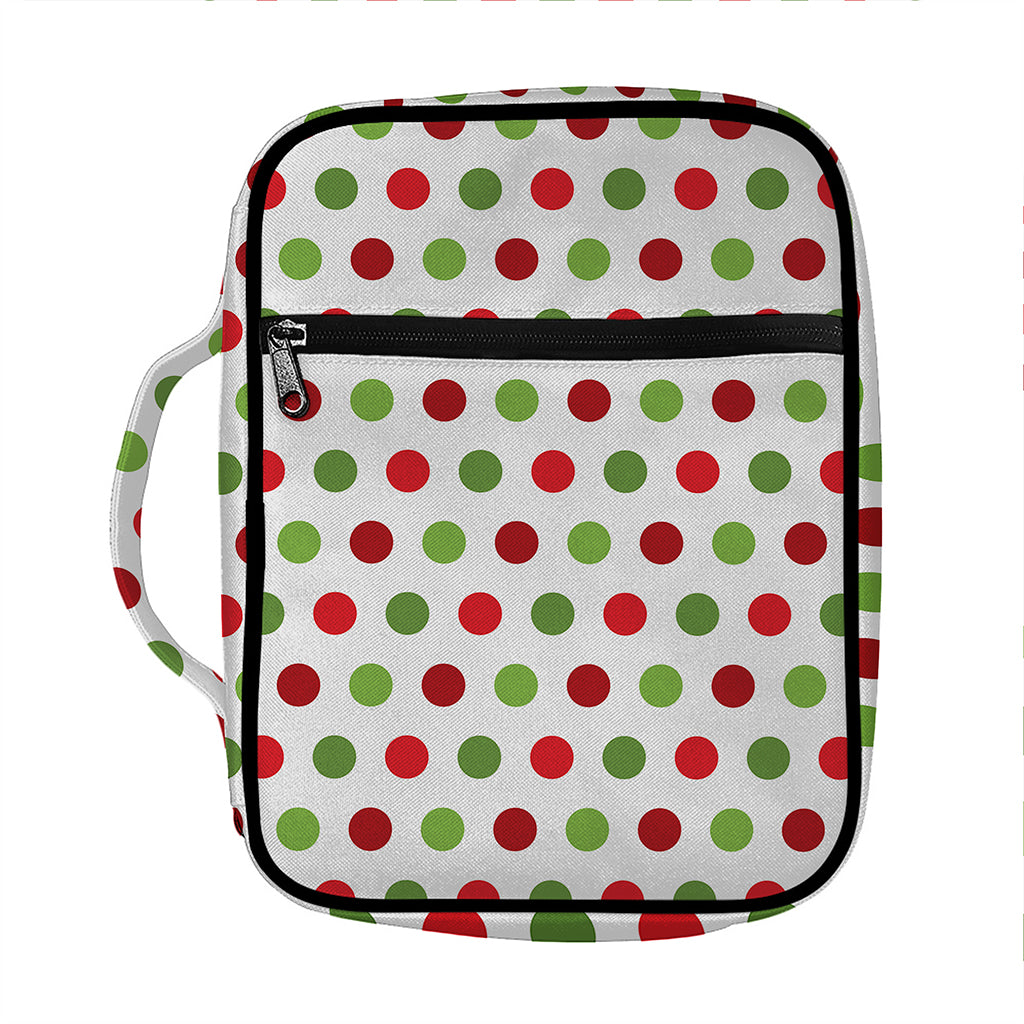 Merry Christmas Polka Dot Pattern Print Front Pocket Bible Bag
