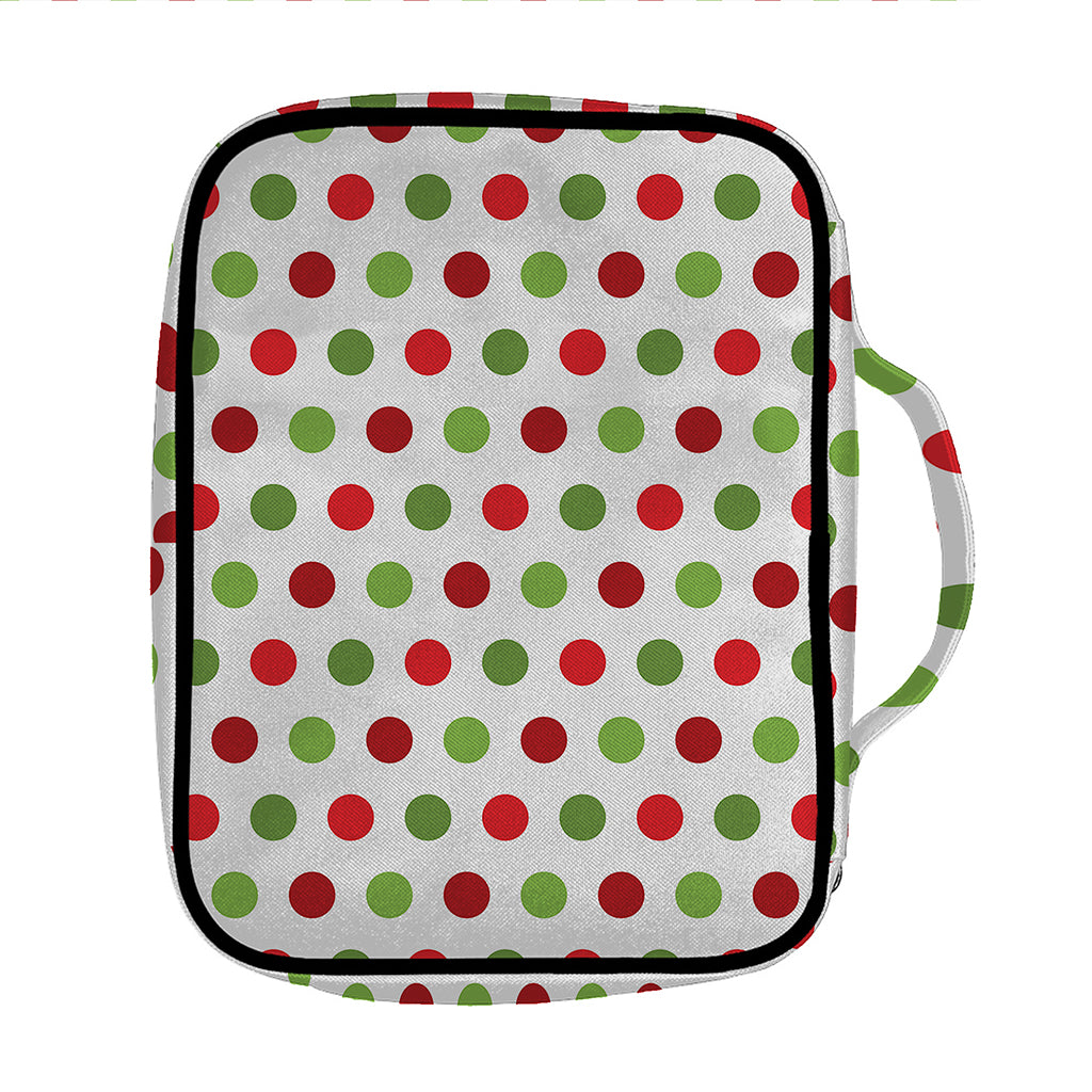 Merry Christmas Polka Dot Pattern Print Front Pocket Bible Bag