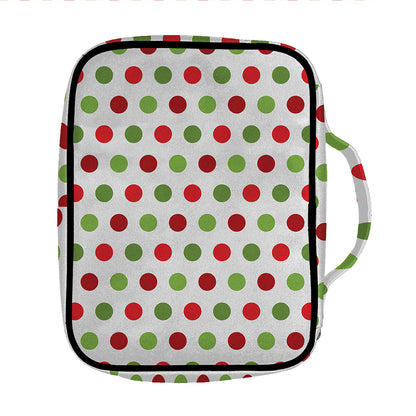 Merry Christmas Polka Dot Pattern Print Front Pocket Bible Bag