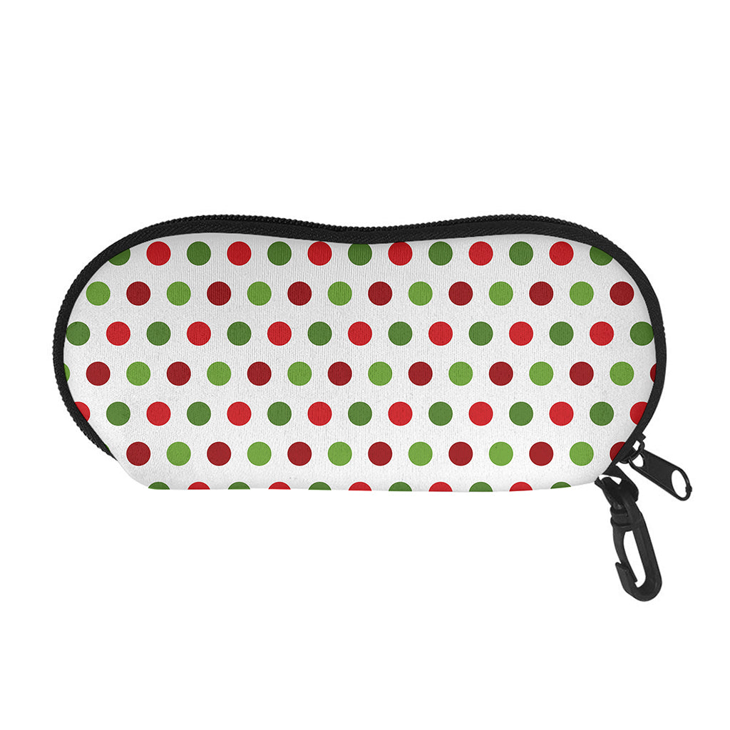 Merry Christmas Polka Dot Pattern Print Glasses Case