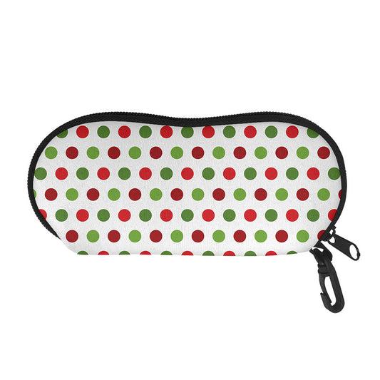 Merry Christmas Polka Dot Pattern Print Glasses Case